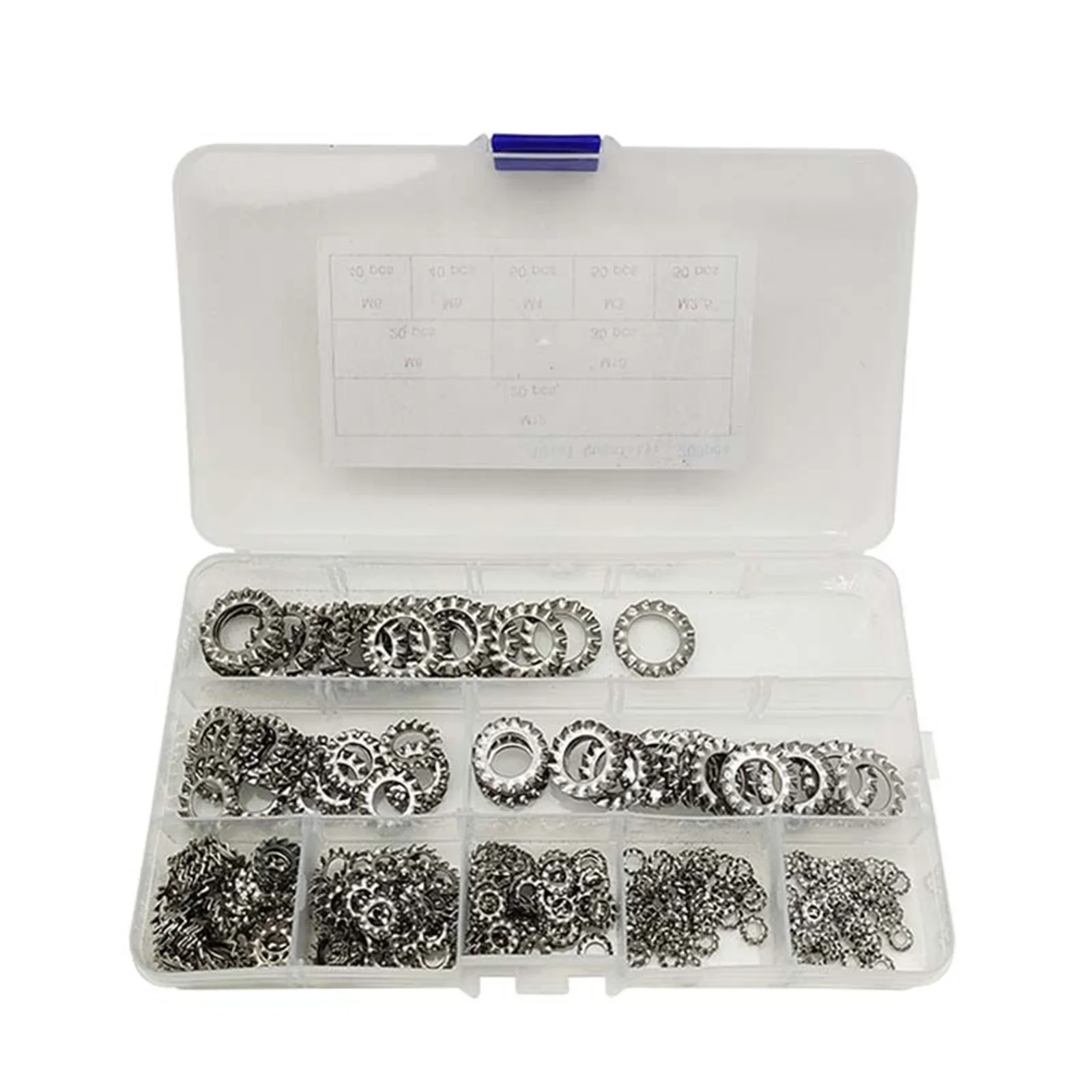 Star Lock Washers 300pcs Set 304 Stainless Steel with External Teeth for Enhanced Friction and Rotational Resistance