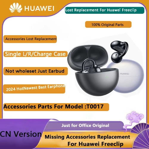 Imagen 1 del producto Accesorios de repuesto originales para Huawei Freeclip (T0017), auricular Bluetooth individual L /R, piezas de una funda, no juego completo