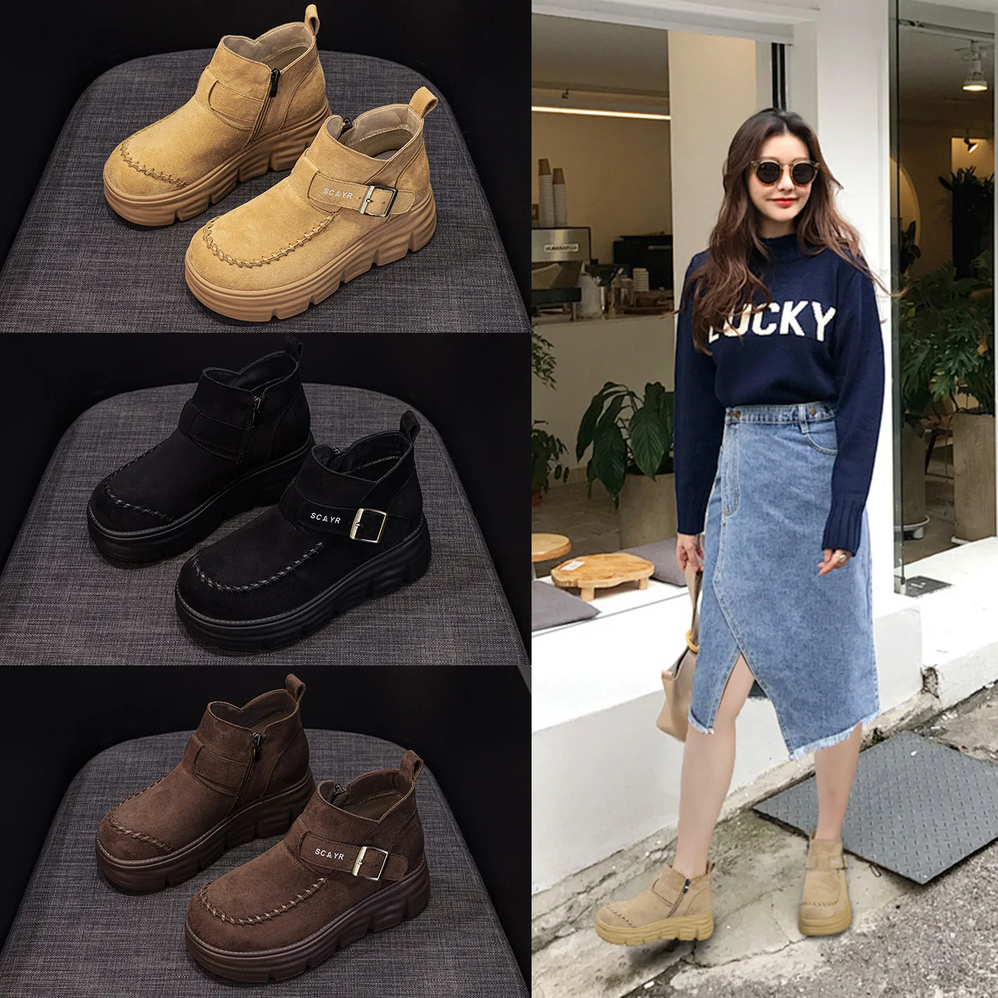 

Короткие женские ботинки, новинка 2024, осенняя женская обувь, повседневная обувь в британском стиле в стиле ретро, модные универсальные женские ботинки