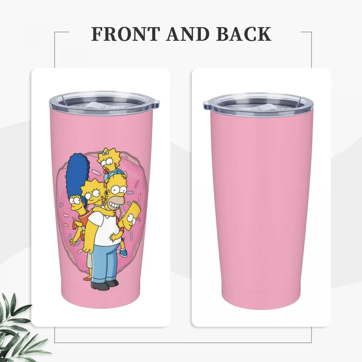 Stainless Steel Tumbler S-Simpsons Family  Car Mugs With Straws Hot Drinks Water Bottle Leakproof Large Capacity Coffee Mug