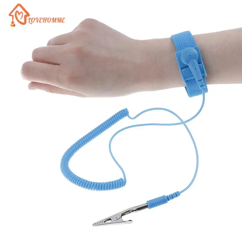 Adjustable PVC Anti-static Bracelet Electrostatic Discharge Cable Reusable Wrist Band Strap Hand With Grounding Wire