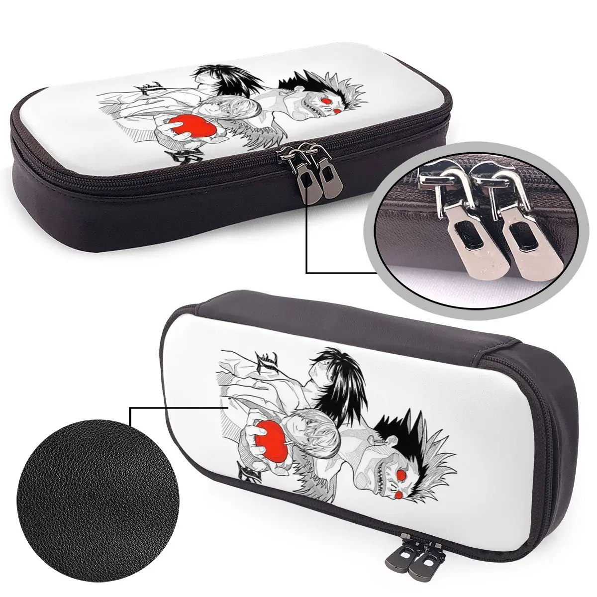 Death Book Death Note Anime Leather Pencil Case Pen Holder Storage Stationery Supplies Pen Box Pencil Bag for Boy Girl Gifts