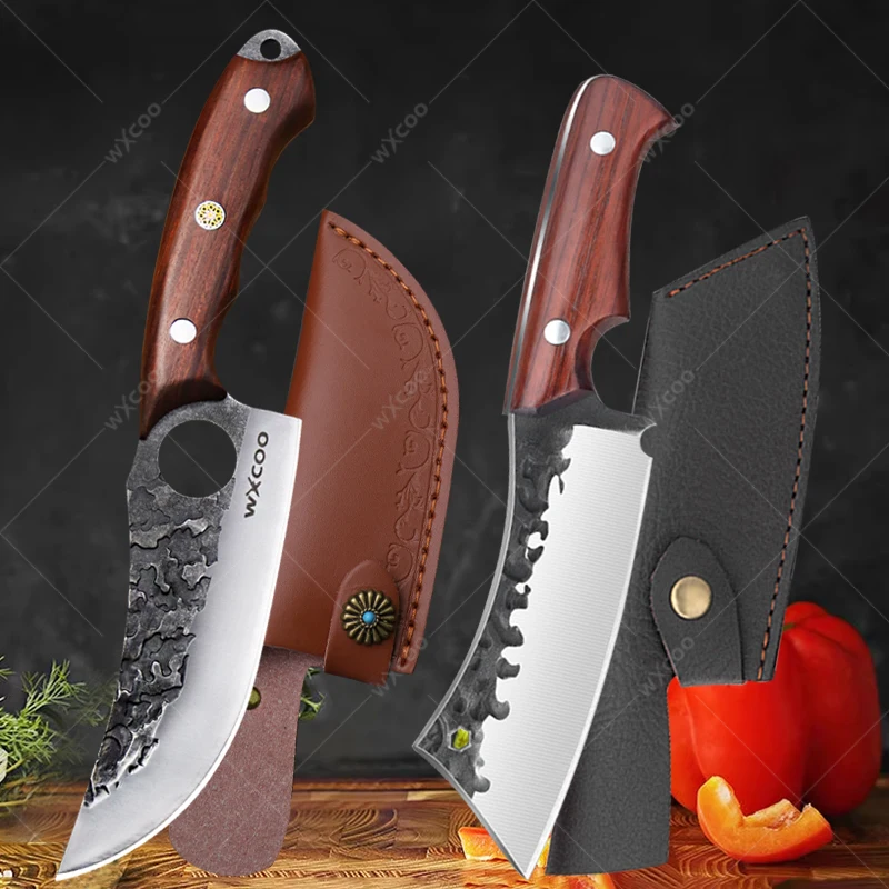 

Butcher's Cleaver Boning Knife Stainless Steel Kitchen Meat Cutting Knife Hammer Forged Slicing Knife Sharp Barbecue Knives