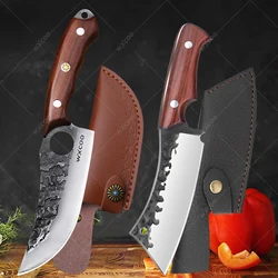Butcher's Cleaver Boning Knife Stainless Steel Kitchen Meat Cutting Knife Hammer Forged Slicing Knife Sharp Barbecue Knives
