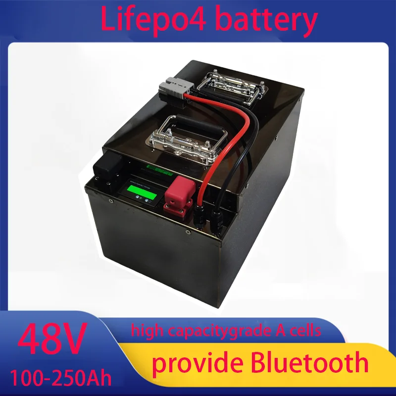

Водонепроницаемый Lifepo4 48 В 150 Ач аккумулятор Bluetooth BMS для скутера 4800 Вт, велосипеда, гольф-кар, солнечная энергия + зарядное устройство 10 А
