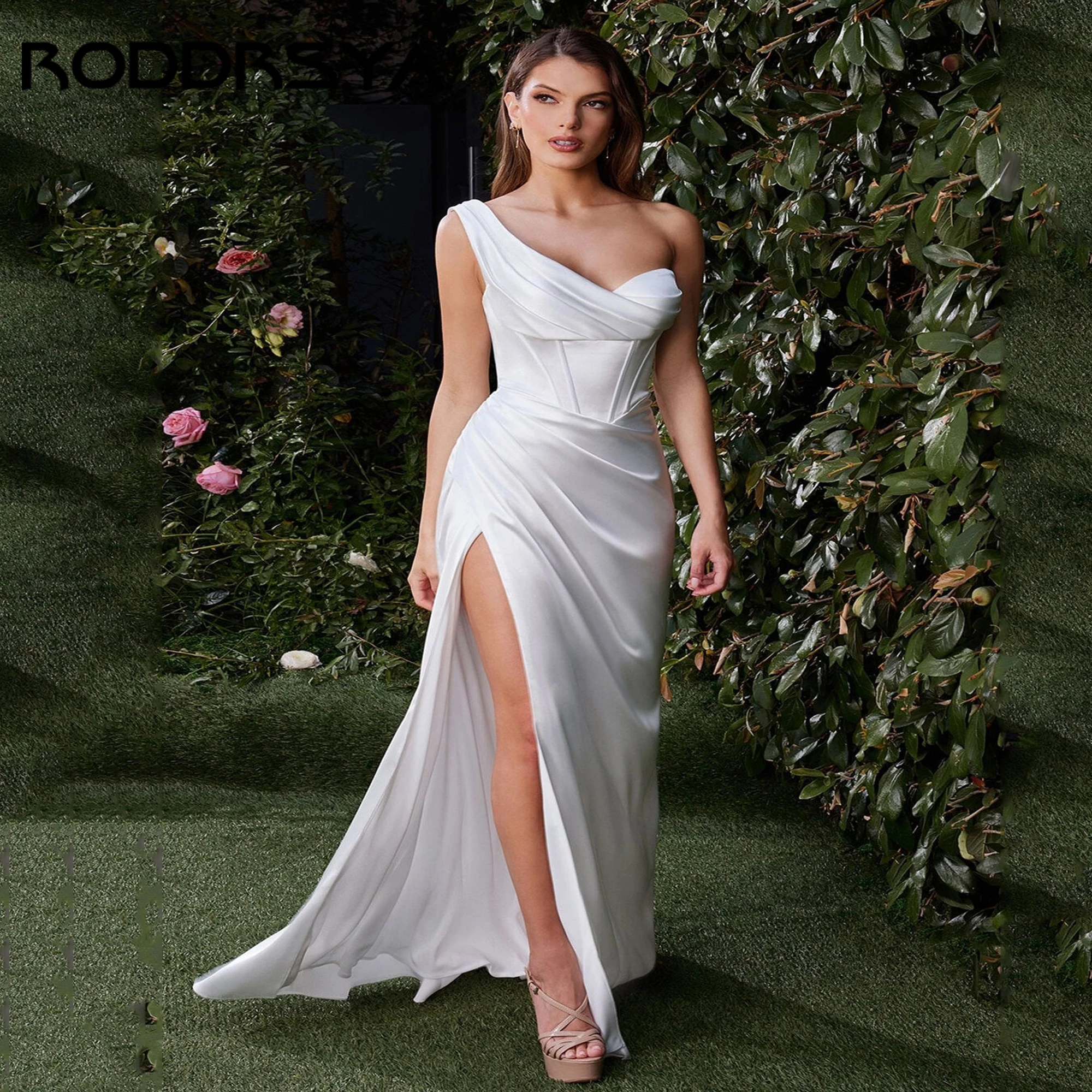 

Vintage Mermaid Sexy Wedding Dresses Asymmetric Collar Tight Corset Tight Corset Wedding Dress Bodycon Bridal Gowns Customized