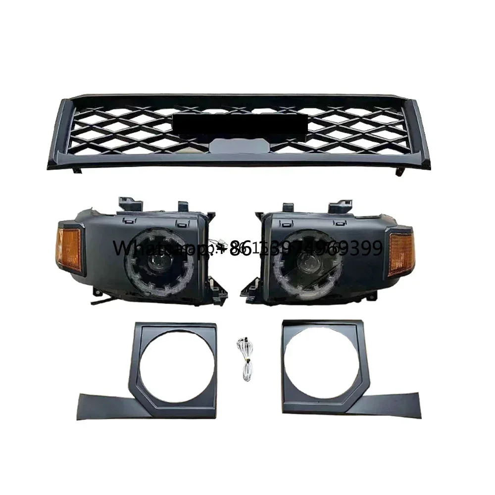 Upgraded Body Kits Front Grille Headlights for Land Cruiser 70 76 79 Accessories  LC79 LC78 LC76 HZJ76 07-23 Upgrade to New