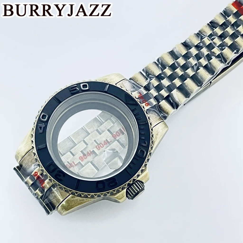 BURRYJAZZ 40mm subcaja NH35 NH36 NH34 NH38 NH70 NH72 ETA2824 PT5000 caja de reloj Retro cristal de zafiro bisel de cerámica