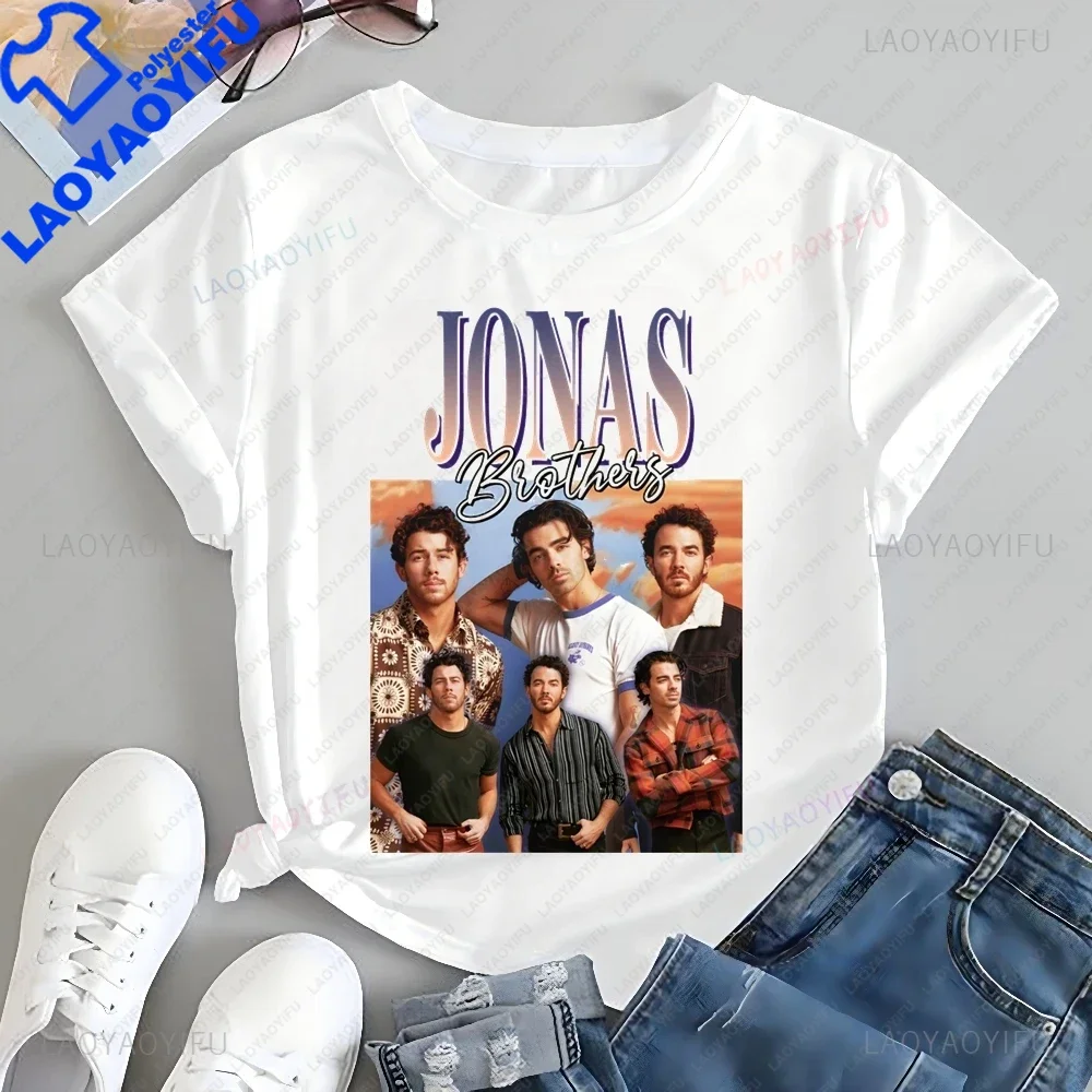 JONAS BROTHERS Band Printed T-shirt Top JONAS BROTHERS Trend Short Sleeve Unisex Shirt Graphic Oversized T-shirt