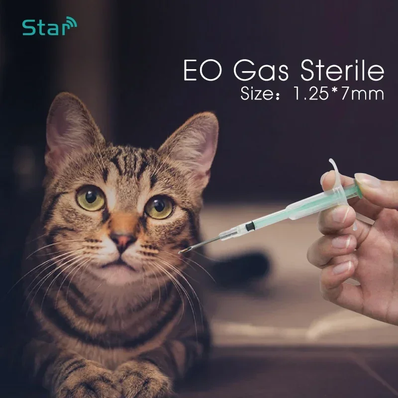 반려동물 마이크로칩 주사기, 말 개, 고양이, 물고기용, 1.25*7mm, 1.4*8mm, 2.12*12mm, 10 개