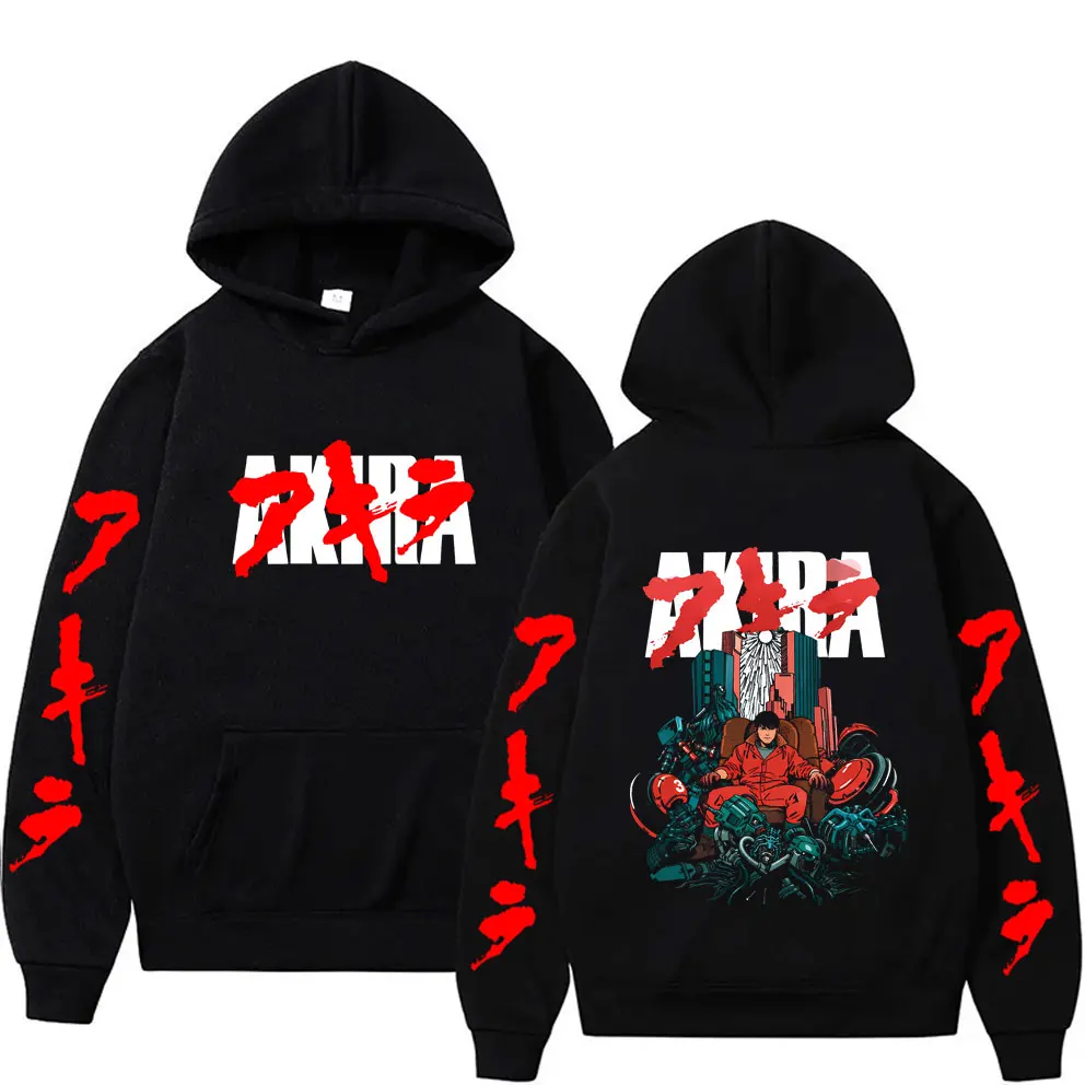 

Anime Akira Hoodie Japanese Science Fiction Cartoon Movie Shotaro Kaneda Hooded Sweatshirt Men Women Manga Oversized Streetwear