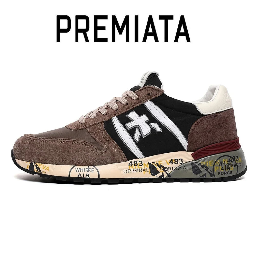 

Original Premiata Mens Running Shoes Italy Mick Lander Django Sheepskin Genuine Leather Traingers Sports Sneakers Walking Shoes