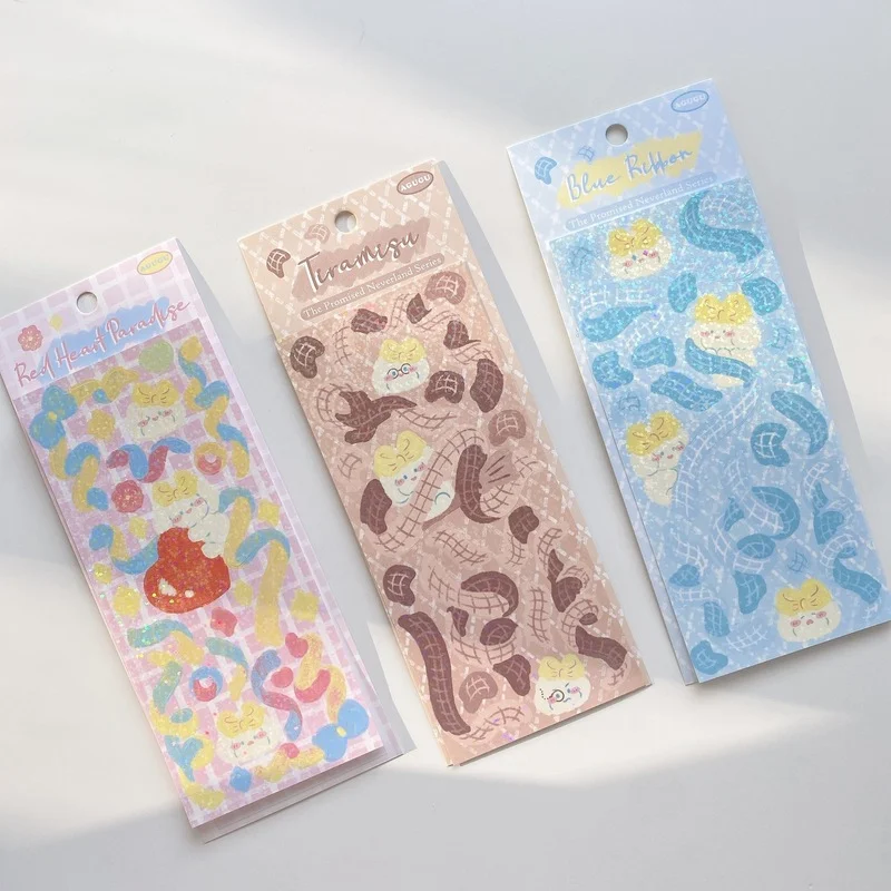 Colorful Laser Sticker Ribbon DIY Cute Kawaii Diary Decorative Ins Sticker Stationery Scrapbook Bullet Sticker Material Streamer