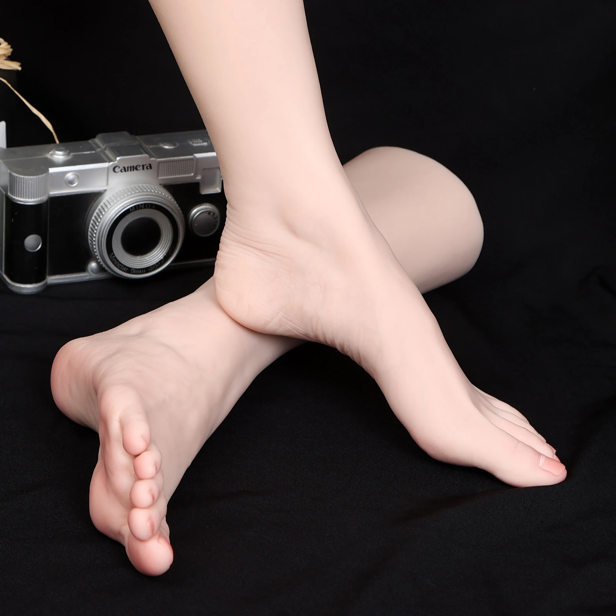 Modello di piede femminile ad alta simulazione Piedini di manichino per manicure finta in silicone JDWTA Gamba inferiore Punta nuda Scarpe Display Puntelli Salon Art