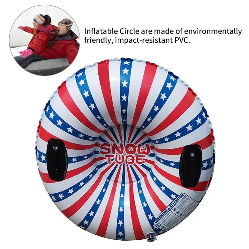 96cm Snow Sledge Inflatable Ski Ring PVC Sledding Tube Thicken Snow Tubing Winter Snow Tube With Handle Skiing Accessories