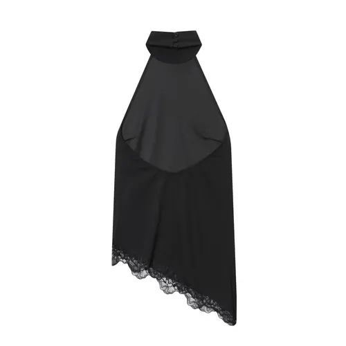 Imagen 2 del producto Tidalyf 2025 Top de encaje con cuello Halter para mujer, sin mangas, sin espalda, elegante, Sexy, blusa elegante, traje de moda para fiesta de verano