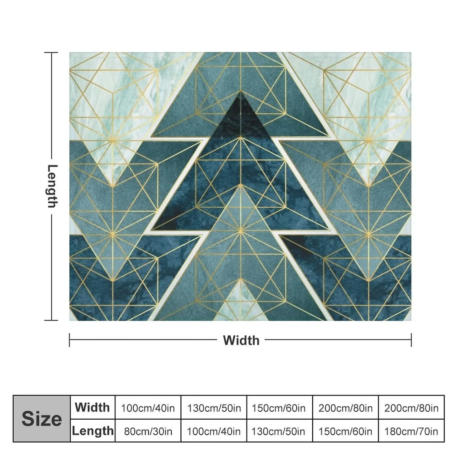 Geometric Excellence in Teal Throw Blanket Retros Luxury St Summer Beddings Blankets