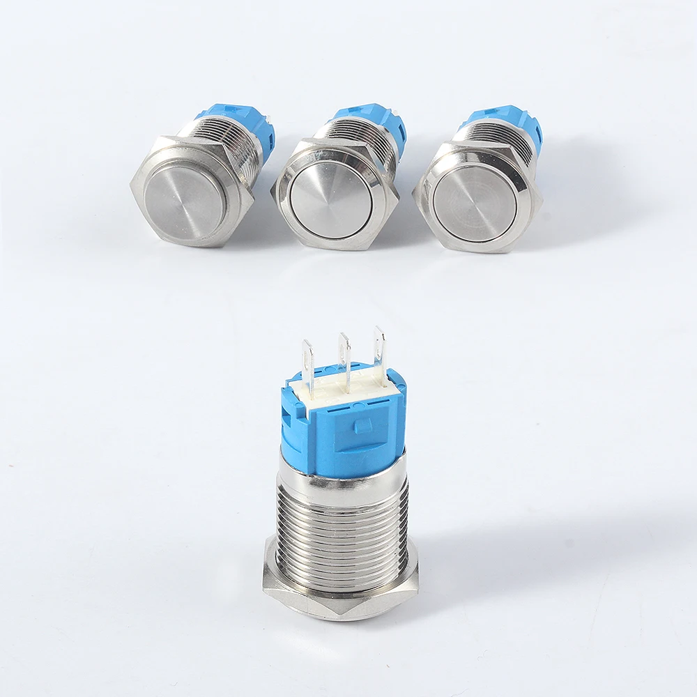 16mm Push Button Switch Latching Momentary Metal Power Press Push Button LED Waterproof 5v 12V 220V Bell Ring Car Engine