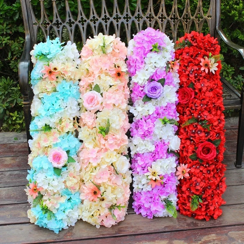 

Luxury Road Lead-used Flowers, Rose, Peony, Hydrangea, Mix Arched, Door, Row, Window, T Station, DIY, 1m, 2Pcs