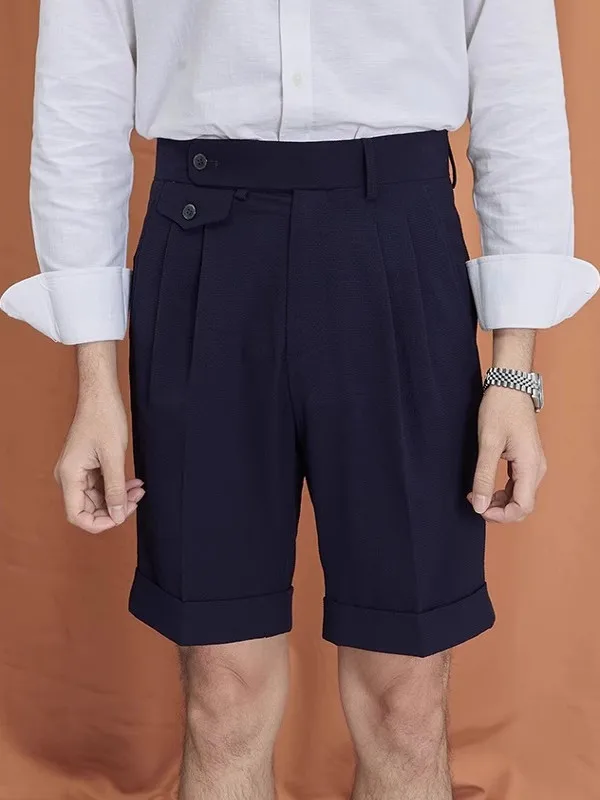 

Летние повседневные мужские брюки-чинос прямого кроя из ткани «пузырь» длиной до колена, универсальные, стильные, для работы и отдыха