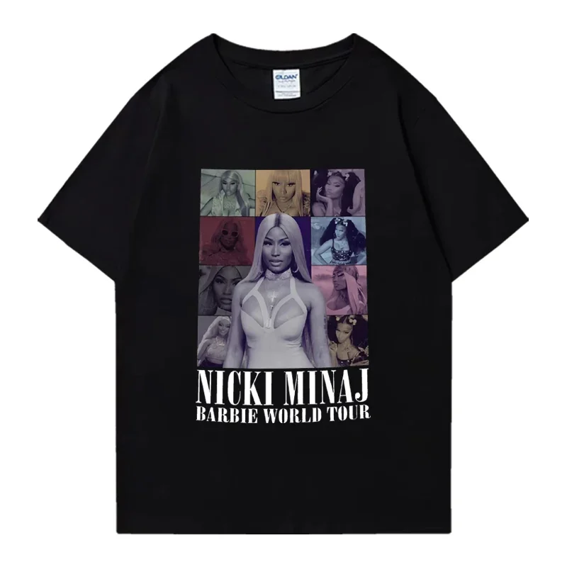 Hot Rapper Nicki Minaj Eras Tour print T Shirts Men Women vintage oversized Hip Hop short sleeve T-shirt Unisex 100% Cotton Tops