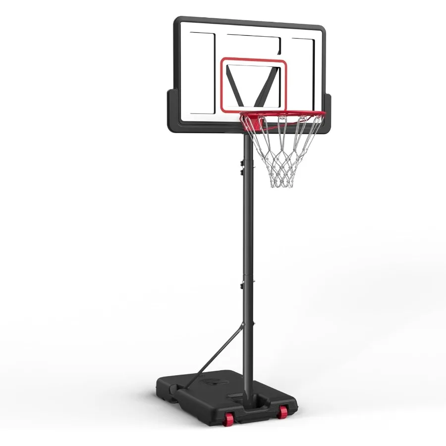 ห่วงบาสเก็ตบอลกลางแจ้งแบบปรับได้สำหรับวัยรุ่น ระบบเป้าบาสเก็ตบอลแบบพกพาสำหรับสนามหลังบ้านและทางเดินรถ