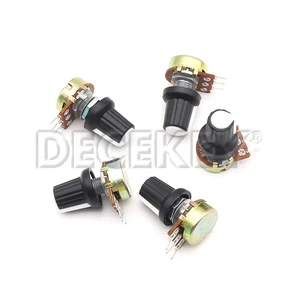 5 sets WH148 1k 10k 20k 50k 100k 500k OHM 15mm 3 conical pins conical rotary potentiometer resistor for arduino with white cap2 ag2 10 Main Sales Potentiometer 10K - №8