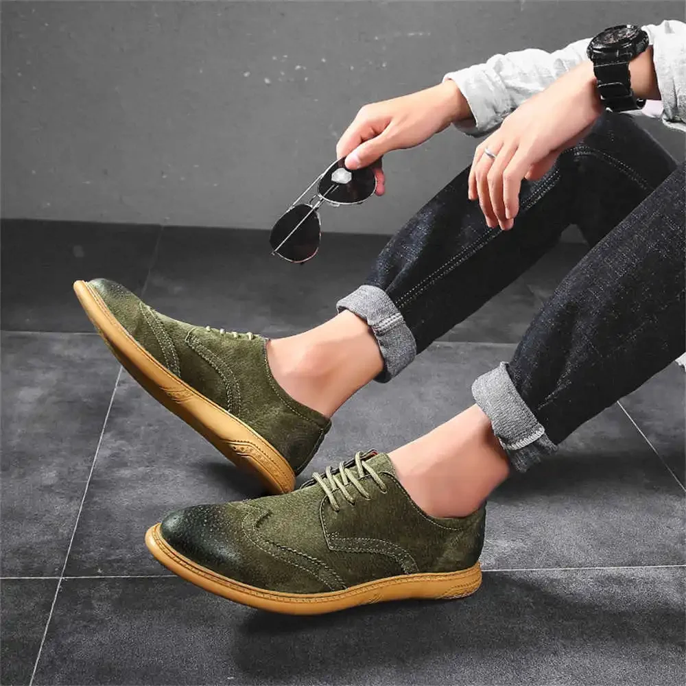 Without Heel 43-44 Men's Khaki Sneakers Casual Tenisky Panske Quality Men's Shoes Sport On Sale Genuine Brand Resale