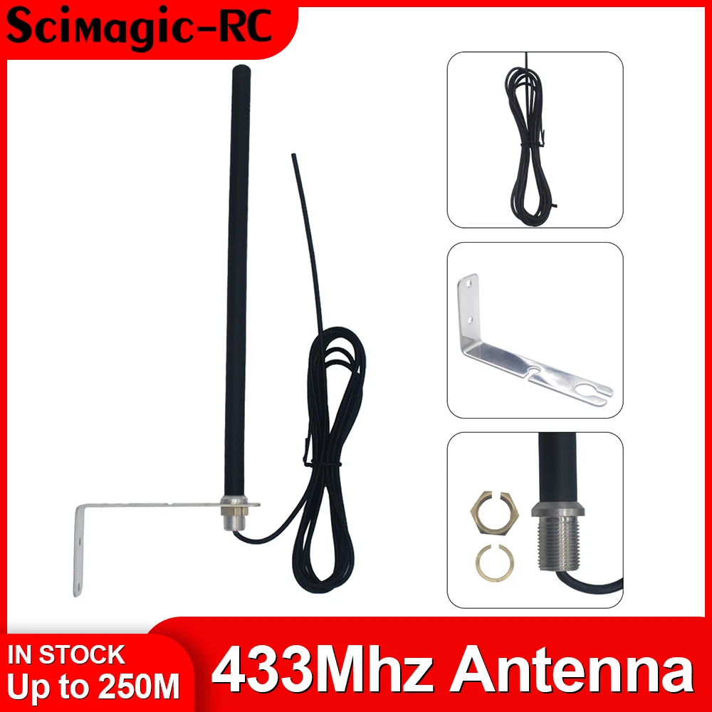 wireless signal booster para garage gate repetidor ao ar livre antena externa 433mhz 43392 mhz 01