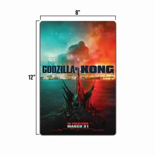 VS KING KONG - Classic Movie Poster Aluminum Tin Sign 8x12 inch