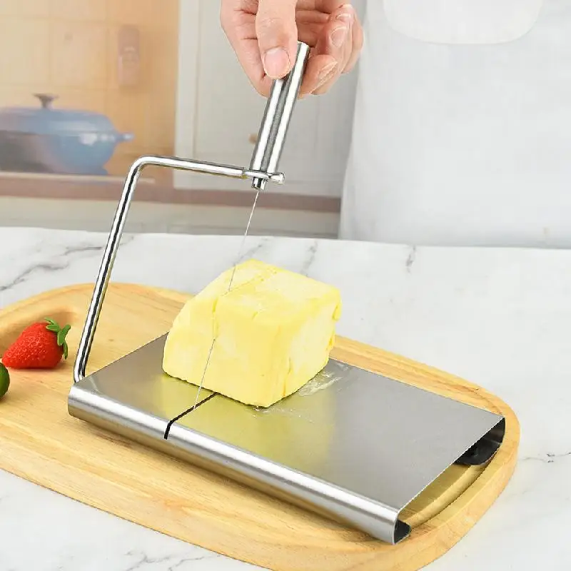 

Cheese Slicer Multipurpose Cutter For Block Cheese Butter Fruits No Installation Required Kitchen Gadget Sausages Cutting Board