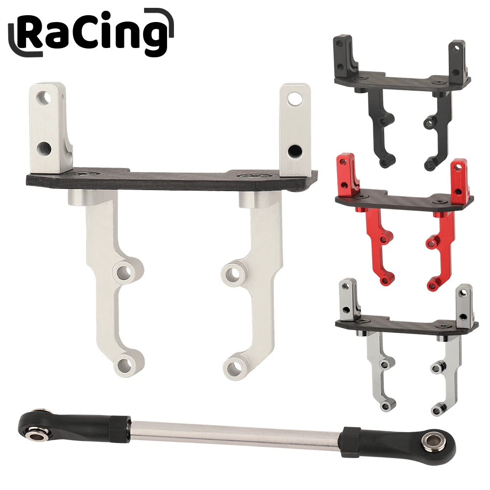 Carbon Fiber Metal Servo Mount Stand with Steering Link for 1/10 RC Crawler Car Axial SCX10 II 90046 AR44 Axle Upgrade Parts