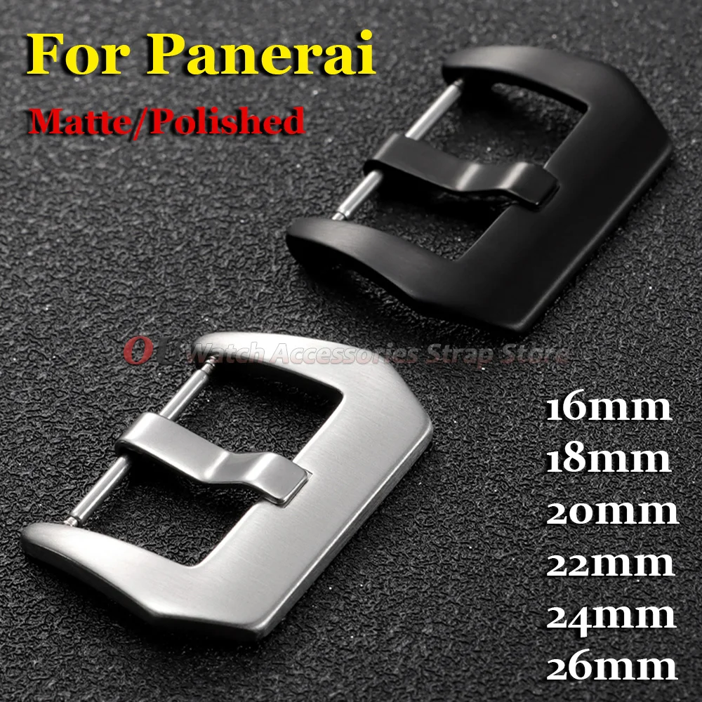 Stainless Steel WatchBand Buckle Button 16mm 18mm 20mm 22mm 24mm 26mm for Panerai Matte Polished Silver Black Buckle Accessories