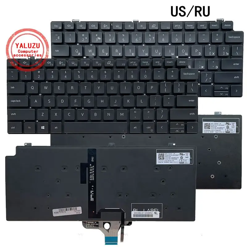 US/RU English/Russian NEW Laptop Keyboard For Dell Latitude 13 7300 7310 P33S