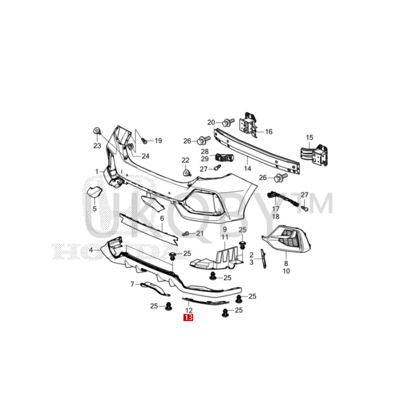 71521TGGA70 71526TGGA70 Suitable for Ho nd a Civic Rear bumper lower support small decorative panel, rear bumper inner support