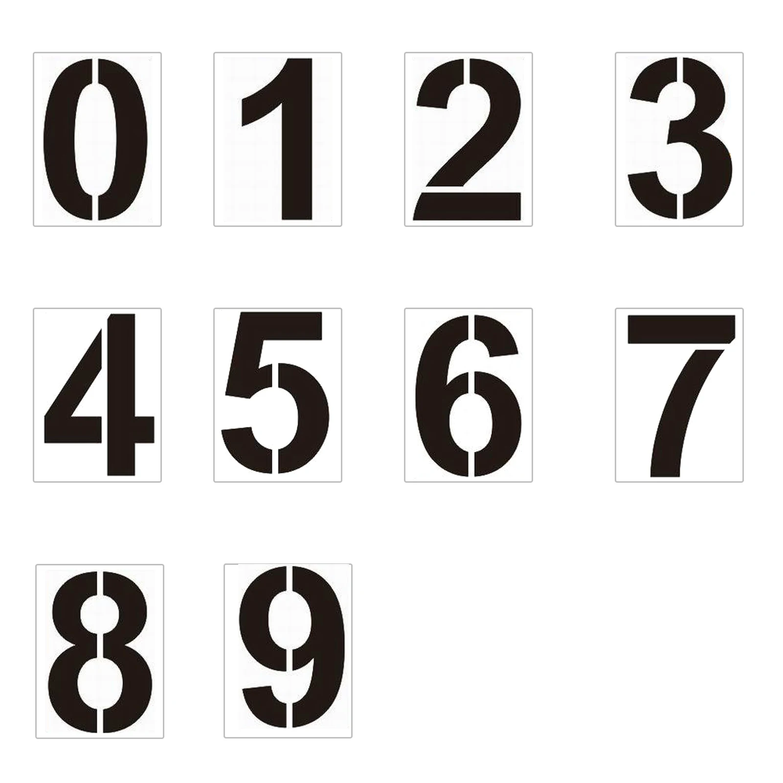 10pcs Hollow DIY Parking Painting Large Clear Cake 0 To 9 Number Stencil Address