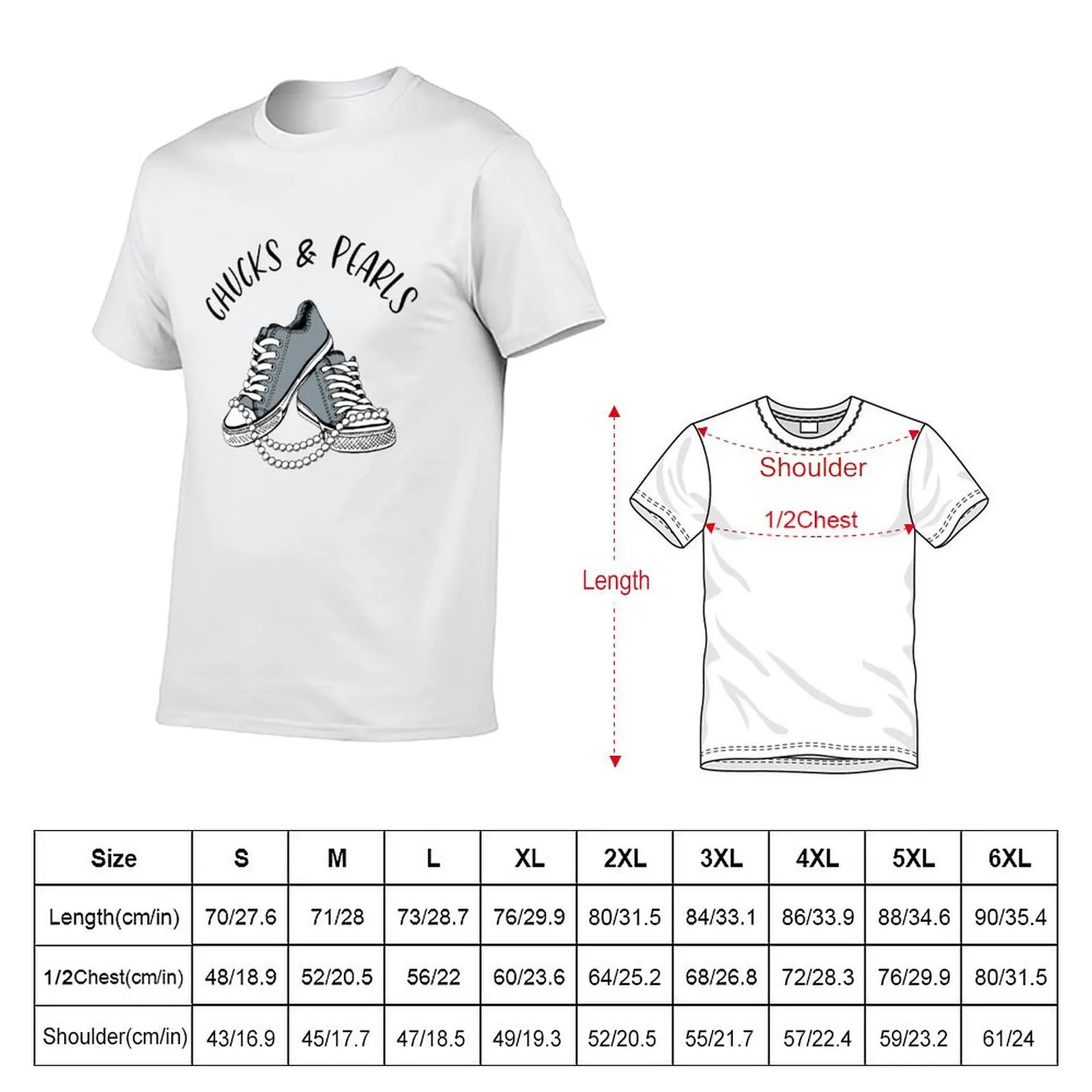 Chucks And Pearls T-Shirt Basic Solid Color Casual Tee Shirt