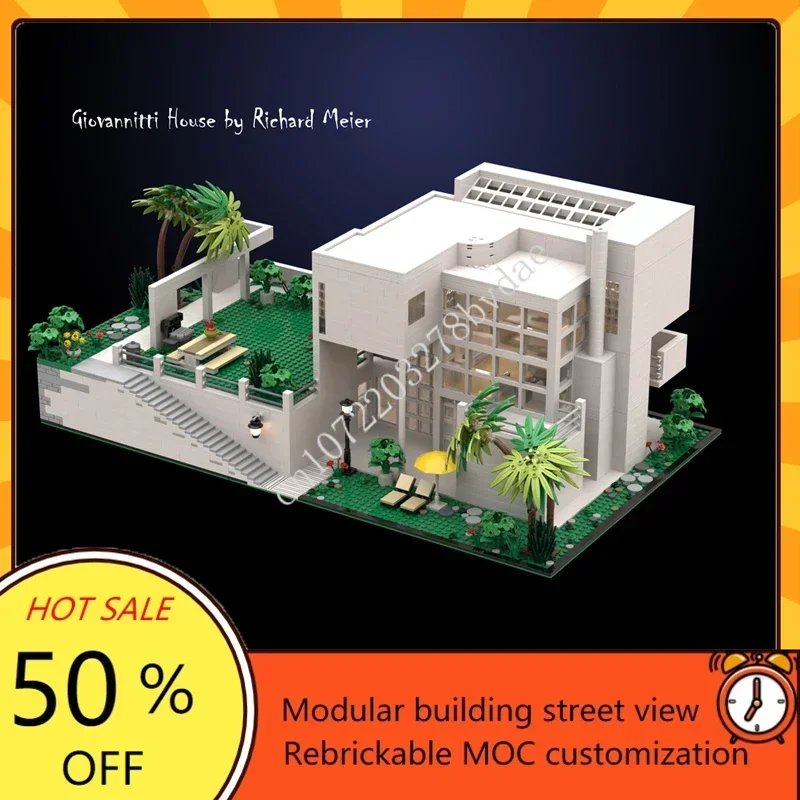 4066 Stuks Giovannitti Huis Van Richard Meier Modulaire Moc Creatieve Straatbeeld Model Bouwstenen Onderwijs Assemblage Speelgoed Geschenken