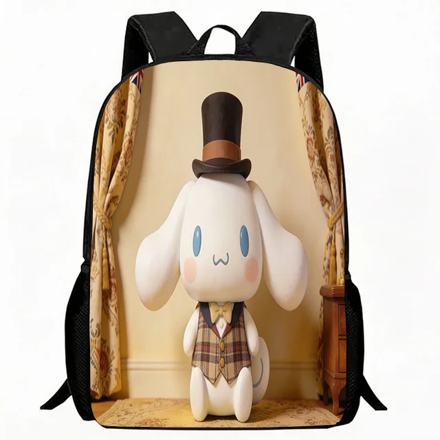 

Kids Bag Gentleman Puppy with Top Hat Print School Backpack Adjustable Breathable Children's Casual Daypack Lightweight Durable