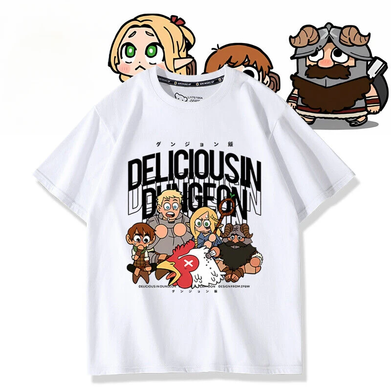 Delicious in Dungeon Anime Casual Unisex T-shirt Short Sleeve TEE Men Woman Tops