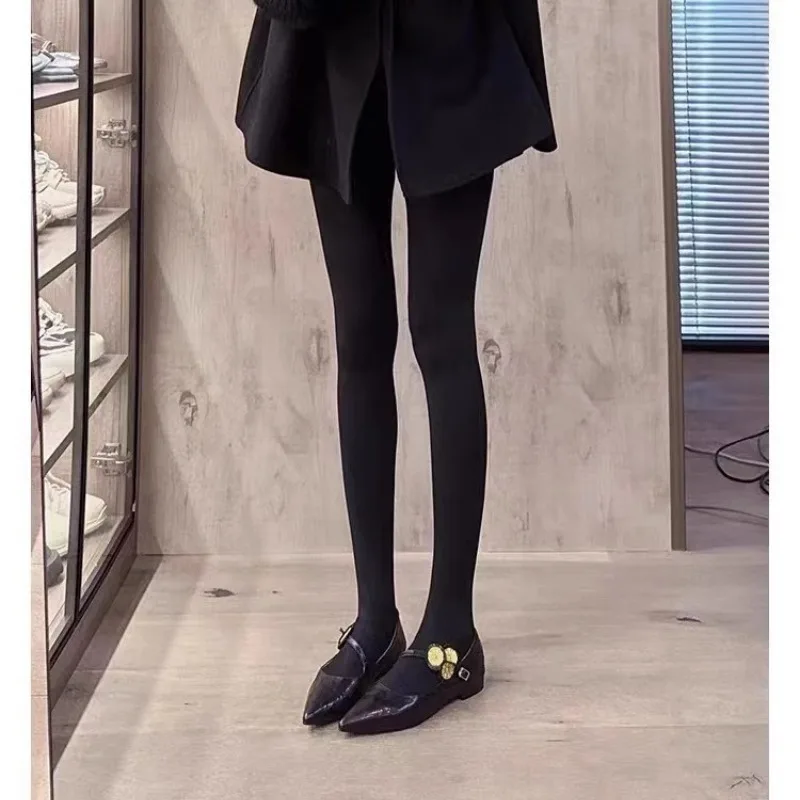 Elegant Pointed Toe Metal Buckle Sandals High Heels Slip-On Versatile Commute Spring Autumn Small Leather Shoes view 4