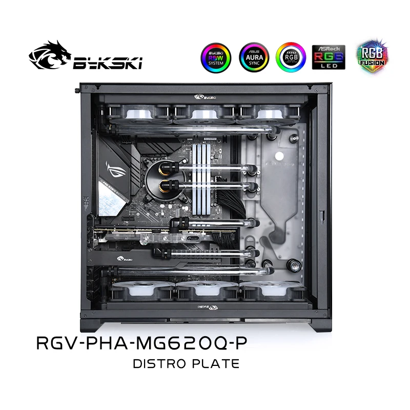 Bykski Distro Plate For PHANTEKS MG-NE620Q Case, Waterway Board Kit For GPU Water Cooling Loop Solution,12V/5V RGV-PHA-MG620Q-P