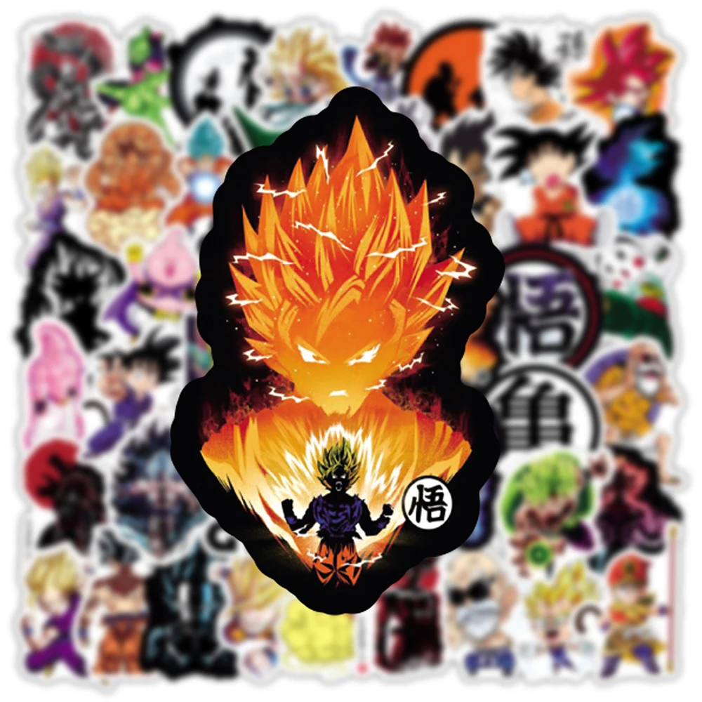 10/30/50/100 Piezas de Pegatinas de Dragon Ball Manga, para Graffiti, Scrapbooking, Agenda, Laptop, Super Saiyan Son Goku, Paquetes de Pegatinas de Dibujos Animados