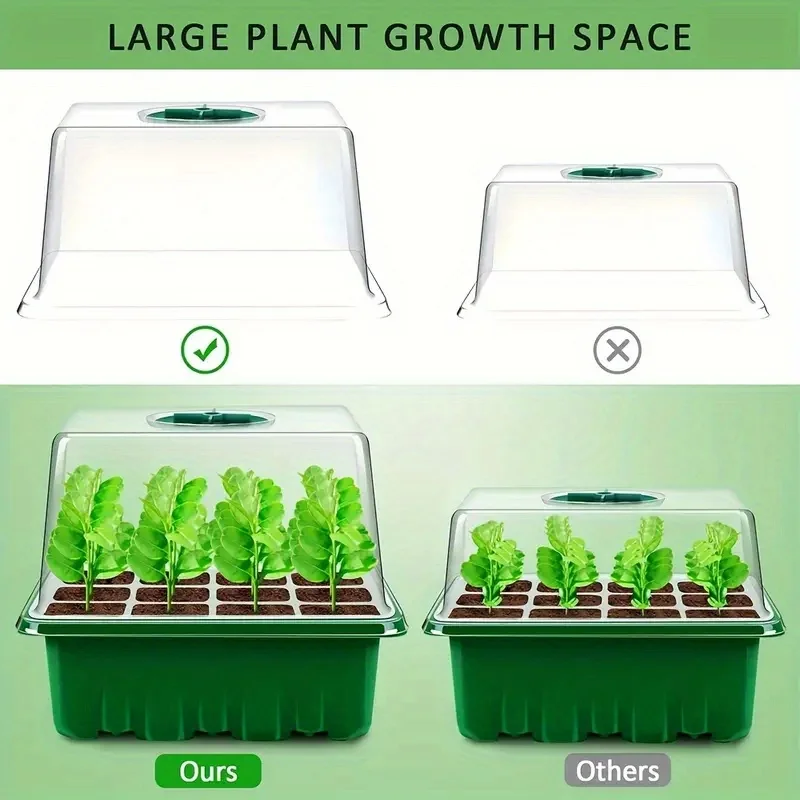 1/5 Packs Premium Seed Starter Set: Complete with Seedling Trays & Full Spectrum LED Grow Lights for Successful Plant Cultivatio
