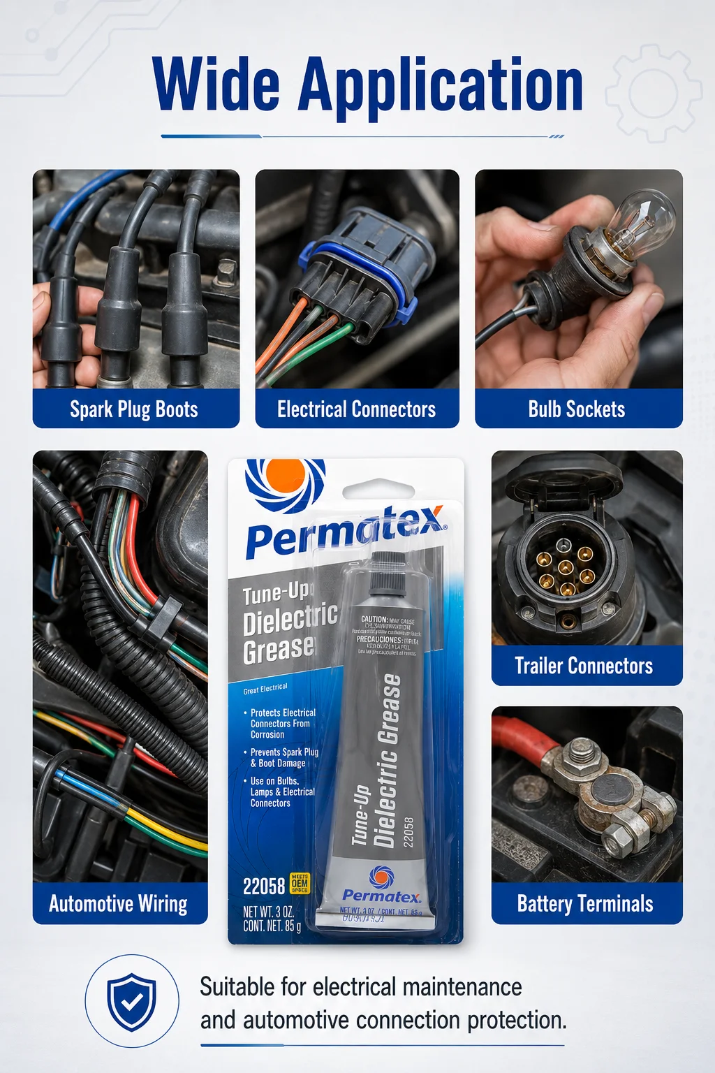 Permatex 22058 Dielektrisches Fett 3oz 85g Elektrischer Steckverbinder-Schutz Anti-Korrosionsmittel für Zündkerzenstecker Glühbirnen Auto – Detail 3