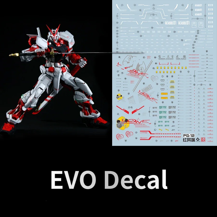 EVO Decal PG-12 for PG 1/60 ASTRAY RED FRAME Mobile Suit Fluorescent Water Stickers for Assembly Model Building Hobby DIY Tools