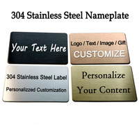 Custom 304 Stainless Steel Metal Business Card Personalized Nameplate Identification Plate Mailbox Logo Badge ID Address Plate