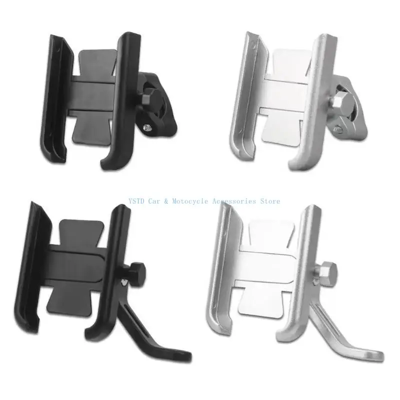 L5BC Stable Motorcycle Phone Stand Aluminum Phone Rack Easy Angles Adjustment Handlebars/Rear View Glass Stand