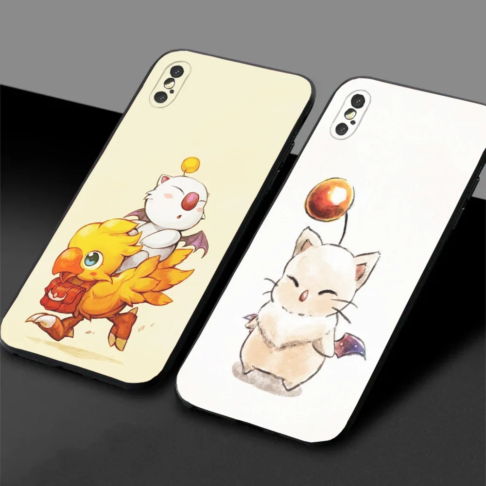 M-Moogle Final Fantasy Phone Case For Samsung S24,23,22,30,21,10,9,Ultra,Plus,Lite,FE,5G Black Soft Case