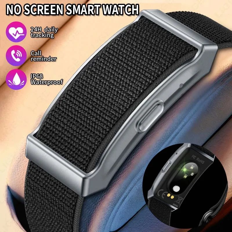 LIGE New No Screen Fitness Smartwatch Call Reminder Men's Sport Heart Rate HRV Step Counting IP68 Smart Bracelet For Android iOS